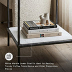 Signature Design by Ashley Modern Glass and Marble End Table, Ryandale