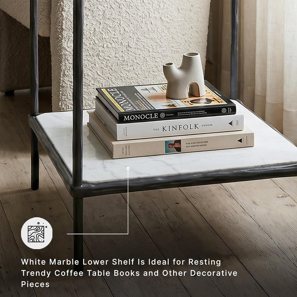 Signature Design by Ashley Modern Glass and Marble End Table, Ryandale