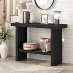 MAHANCRIS Console Table, 39.4'' Black Rectangular Entryway Table, Modern Console Table with Storage, Sofa Tables for Hallway, Foyer, Living Room, Easy Assembly, Black CTHB16801