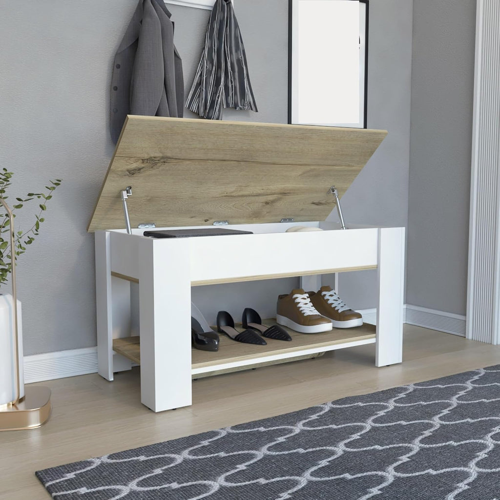 Minimalism 1-Shelf Lid Top Storage Table, for Living Room Entryway