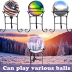 Garden Gazing Ball Stand,Metal Gazing Globe Sphere Stand Holder,for 10 to 12 Inches Metal or Glass Garden Gazing Sphere,Indoor Outdoor Lawn Yard Display Stand Décor Accessories,Black 9.4" H
