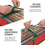 ZOBER Gift Wrapping Paper Organizer Storage - 40" Gift Wrap Storage Containers With Interior Pockets For Bows, Tags & Ribbons - Wrapping Paper Holder, Waterproof, Fits 24 Standard Rolls, Red