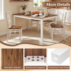 Giantex Dining Table for 4-6, 60" Rectangular Kitchen Table with Solid Rubber Wood Legs, Farmhouse Wooden Dinner Table for Dinette, Home Office, Living Room (Brown)