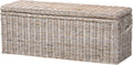 Bali & pari Clarette Whitewashed Rattan Storage Bench