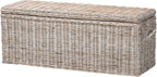 Bali & pari Clarette Whitewashed Rattan Storage Bench