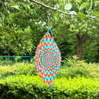 3D Wind Spinner Rainbow Mandala Stainless Steel Metal Wind Spinner Kinetic Metal Art Multi-Color Geometric Pattern Hanging Ornament for Yard Garden Patio