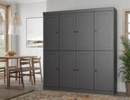 Palace Imports Solid Wood Kitchen Pantry Cabinet – 71.5" Tall x 65" Wide – Wooden Storage Cabinet with 8 Shaker Doors & 12 Adjustable Shelves – Gray, 100% Eco-Friendly Wood, Made in Brazil, Cupboard