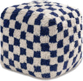 Anji Mountain Artisan Crafted Cotton Blend Pouf Ottoman | Versatile Floor Seating & Footstool for Living Room | Modern Boho Home Décor Accent | Filled Pouffe | Soft & Fluffy Ottoman Pouf, Lightweight, Decorative Floor Pouf Seating for Bedroom & Home
