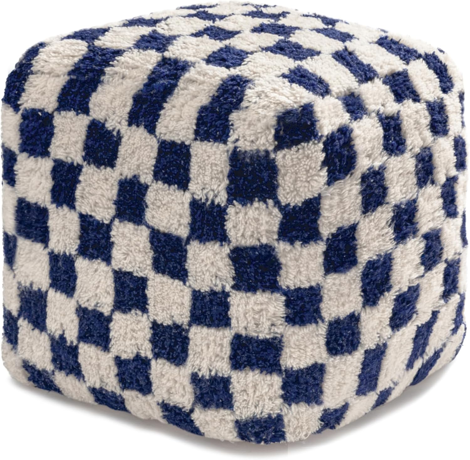 Anji Mountain Artisan Crafted Cotton Blend Pouf Ottoman | Versatile Floor Seating & Footstool for Living Room | Modern Boho Home Décor Accent | Filled Pouffe | Soft & Fluffy Ottoman Pouf, Lightweight, Decorative Floor Pouf Seating for Bedroom & Home