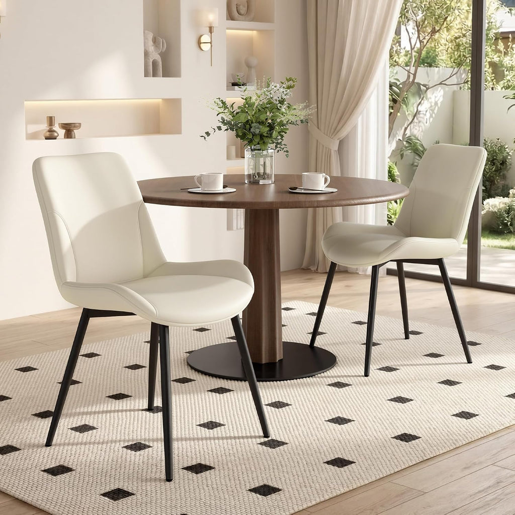 Miereirl Dining Chairs Set of 4, Modern Upholstered Dining Chairs, Kitchen Chairs with Cushioned Seat and Back, Armless Side Chairs with Metal Legs for Dining Room Kitchen