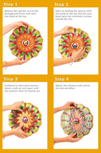 Garden Decor Sun Wind Spinner – 12-in Gazing Sun Hanging Decoration for Yard and – Boho Multicolored Ornament Spinner for Outdoor