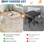 GAOMON 3 Piece Set Folding Table and Chairs Set, Boys and Girls Activity Table and Chairs Set for Dining Room,Daycare,Classrooms