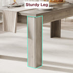 CABIHOME 63" Rectangular Dining Table for 4-6, Farmhouse Large Kitchen Table, Sturdy Frame, 4 Triangular Stable Legs, Thickened Tabletop, Ideal for Apartment, Dining Room, Small Space, Retro Gray