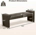 58.7" Upholstered End of Bed Bench, Entryway Bench with Curved Armrests, Modern Bedroom Bench Seat with Solid Wood Frame for Living Room, Hallway, Brown