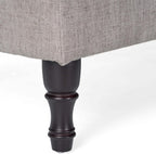 Storage Ottoman Bench, 40 Inch Tufted Ottoman with Storage Compartment and Solid Wood Legs, Multi-Purpose Foot of Bed Bench for Living Room, Bedroom, Entryway, Linen Fabric (Grey)