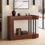 Einhomn 42.5" Console Table Behind Couch, 2-Tier Narrow Entryway Table with Storage, Wood Sofa Tables for Entrance/Hallway/Living Room/Foyer, Walnut Brown