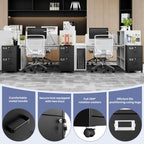 2-Drawer Rolling File Cabinet with Lock, Mobile Vertical File Cabinet for Hanging A4/Letter/Legal Size Folder, Under Desk Small Filing Cabinets for Home Office, Assembly Required,Black