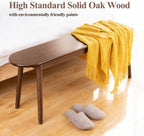 Entryway Bench, Solid Wood Dining Bench, Midcentury End of Bed Bench w/Rounded Corner, Outdoor Bench w/Robust Construction, Bedroom Bench, 10.24" W x 17.72" H（Walnut 39.4inches）