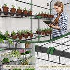 Greenhouse for Outdoors, Small Greenhouse, Walk-in Greenhouses with 3 Tiers 8 Shelves, PE Cover, Heavy Duty Plant Greenhouses for Garden and Backyard