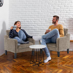 VINGLI Accent Chairs Set of 2, Modern Traditional Armchair for Living Room | Light Brown Reading Chair for Bedroom, Chenille Upholstered Sofa Chairs, Comfy Chair for Small Space, Apartment, Waiting Room