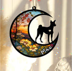 Personalized Dog Memorial, Custom Name Basenji Dog Christmas Ornament with Name, Custom Breeds, Pet Loss Light Catcher, Gifts for Lovers Loss of Pet Sympathy on Mothers Day Christmas