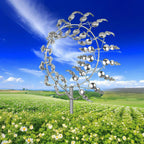 Magical Metal Windmill, Garden Spinners Outdoor, Wind Spinners Outdoor, 360° Metal Windmill for Yard Garden, Wind Powered Sculptures and Spinners for Decor (1Pcs Silver Windmill)