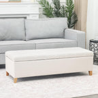 Asense Storage Ottoman Bench with Hinged Lid, Ottoman with Storage Footstool for Living Room & Entryway, End of Bed Bench for Bedroom