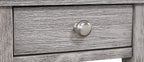 Pemberly Row Three Tier End Table with Drawer, Gray Wood Finish, 23.5 x 11.25 x 24 in, Hidden Storage, Middle and Bottom Shelf, Durable Accent Table for Living Room or Bedroom Decor