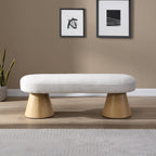 LUMISOL Upholstered End of Bed Bench, Dining Bench for Dining Room, Modern Stool Ottoman for Bedroom, Living Room, Dining Room, Entryway, Beige