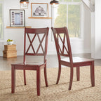 Inspire Q Eleanor X Back Wood Dining Chair (Set of 2) by Classic Dining Chairs Antique White Wood