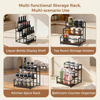 Coffee Syrup Rack Organizer, 3 Tier 12 Bottles Holder Stand for Coffee Bar | Coffee Syrup Liquor Bottle Display Shelf Bar Shelf Stand Countertop Rack for Syrup, Wine, Spice