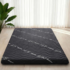 Japanese Floor Futon Mattress, 3.5" Thick Viscose Derived from Bamboo, Twin | Breathable Foldable Futon Mattress Tatami Mat, 100% High Density Foam, Roll Up Floor Bed for Guest Room Bedroom RV, Black