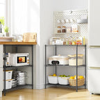 Storage Shelves Adjustable Wire Shelving Metal Wire Rack Shelving Unit Storage Shelf for Kitchen Laundry Room Pantry Closet Bathroom 24" W x 30" H x 14" D Black