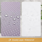 3 in 1 Extra Long Purple Shower Curtain Set-72 W x 84 H, Lavender Waffle and PEVA Liner Set with 12 Stainless Steel Hooks, Waterproof Fabric for Bathroom