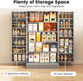 TANGZON 41"/47" Kitchen Cupboard, Kitchen Pantry Cabinet with Doors & Adjustable Shelves, Space Saving Larder Storage Cupboard Organiser for Dining Room Living Room Entryway (60 x 30 x 104cm, Grey)