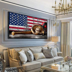 YDYSUNE Large Baseball Wall Art Vintage American Flag Canvas Wall Decor Prints Sports Pictures Paintings for Living Room Office Home Decorations Modern Artwork 29×58IN
