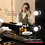 Boahaus Luna Vanity Desk with Framed Bulb Mirror – 7 Drawer Integrated Makeup Station