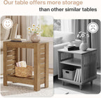 Tribesigns Narrow Side Table, 2-Tier Farmhouse Wooden End Table with Storage Shelf, Skinny Accent Nightstand for Living Room, Bedroom and Office, Easy Assembly (1)