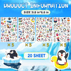 Cute Penguin Stickers 720 Counts Waterproof Cartoon Penguin Animal Decal Sticker Party Gifts Goodie Bags Decor Reward Birthday Party Favors Water Bottle Laptop Adhesive Sticker Invitation Decor