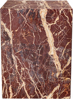 HomeRoots 20" Red Marble Square Block End Table