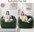 Vipbear Cat Paw Bean Bag Chair, Oversized Air-Cushion Sofa Chair Green | 39", air-cushion filling, cat paw Pocket, carry handle, oversized firm support, ergonomic, plush faux fur, gaming, reading
