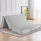 CYMULA Folding Mattress Full Size, 6 inch Memory Foam Tri Portable Murphy Bed and Futon, Full Topper with Breathable & Washable Cover, Foldable Floor Mattress for RV,Guest Beds,Grey,52"×73"×6"