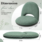Xuhal Floor Chair with Back Support Adjustable 5 Foldable Position Floor Seat Thick Padded Tatami Seat Flexible Bleacher Recliner for Living Room Beach Bedroom Adults Meditation Reading Gaming(Green)