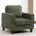 Comfy Accent Chairs for Living Room, Mid Century Modern Upholstered Living Room Chair, Chenille Reading Armchair for Apartment, Waiting Room, Office, Green