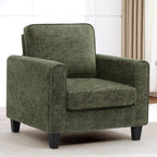 Comfy Accent Chairs for Living Room, Mid Century Modern Upholstered Living Room Chair, Chenille Reading Armchair for Apartment, Waiting Room, Office, Green