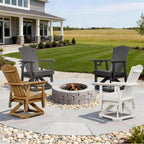 LETKIND Adirondack Swivel Glider Chair, Weather Resistant Adirondack Outdoor Rocking Chair, HDPE Glide for Outside, All-Weather Glider Chair for Porch, Balcony, Lawn, Black