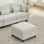 Korser Ottoman Module for Modular Sectional Sofa, Storage Ottoman Seat for Convertible Sectional Sofa Couch, Personalized Combination, Beige