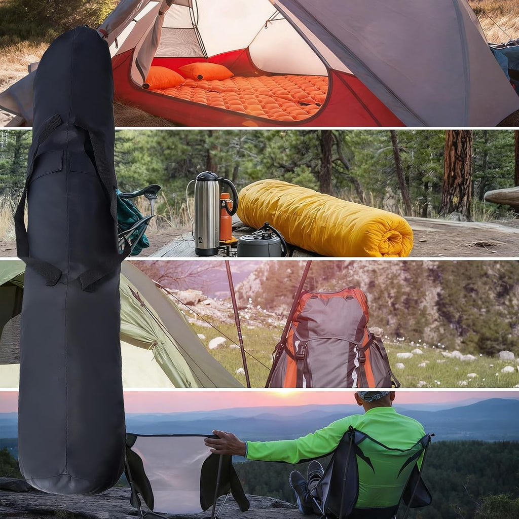 Black Camping Chair Replacement Bag, 40 x 7 x 7 Inch Folding Camp Bags with Shoulder Strap, 210D Oxford Cloth Chair Bags for Hammock Yoga Mat Poles Tent Travel Accessories