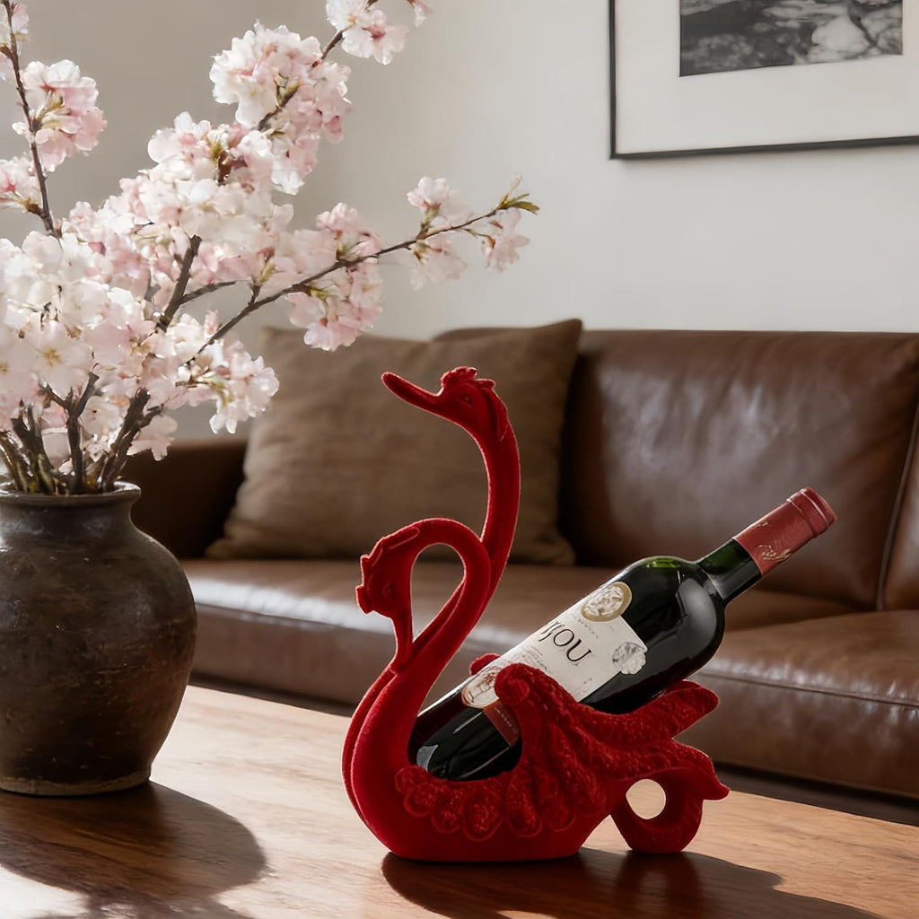 XINXUAN Swan Couple Wine Bottle Holder Countertop, Gifts for Women | Wine Lovers, Decor for Kitchen, Wine Gifts for Women, Ornament Display Stand