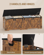 Hzuaneri 59" Farmhouse Storage Chest and Bench | 70 Gal | 330lb Seat | Soft-Close Hinges | Rustic Brown | Shoe and Blanket Storage for Bedroom, Living Room, Entryway | Easy Assembly | SB15001X
